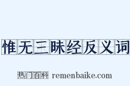 惟无三昧经反义词是什么意思的图片
